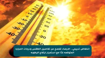 انخفاض تدريجي.. الأرصاد تفصح عن تفاصيل الطقس ودرجات الحرارة المتوقعة غدًا مع استمرار ارتفاع الرطوبة